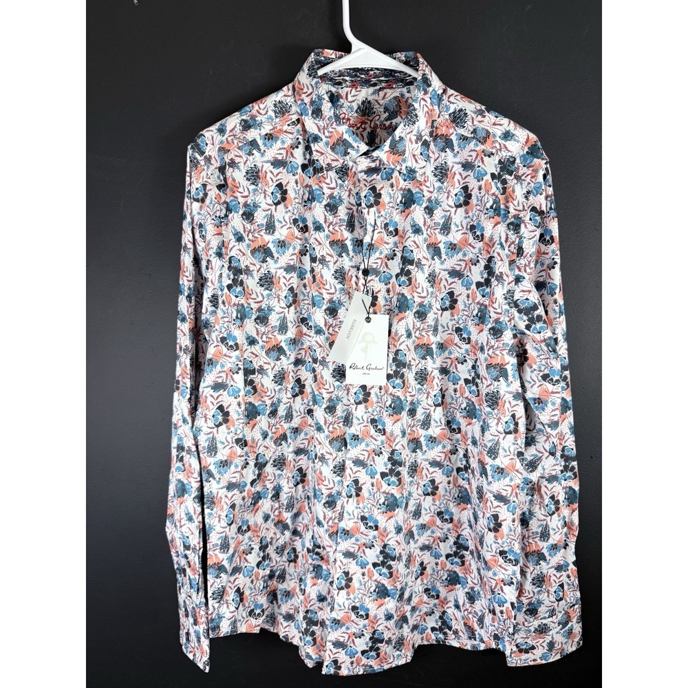 Robert Graham Floral Shirt Paisley Cuff Classic Long Sleeve M ABINGDON NWT $198